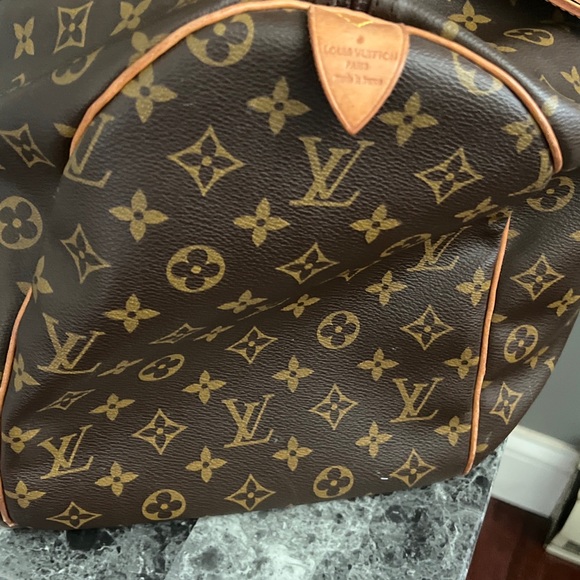 Authentic Louis Vuitton monogram Keepall 50 Boston Bag Luggage Tag Poignet Lock - Picture 10 of 14